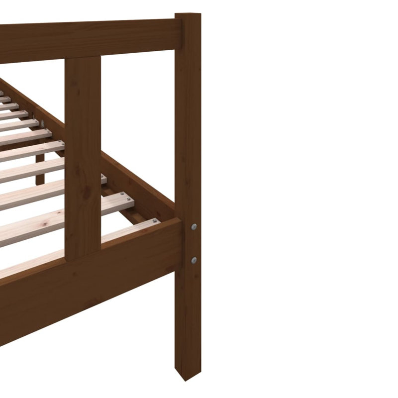 Bed Frame Solid Wood, Natural, 100 x 200cm