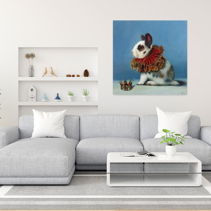 Queen of Hearts, art contemporain de lapin, architecture urbaine, H 36 po x l 36 po