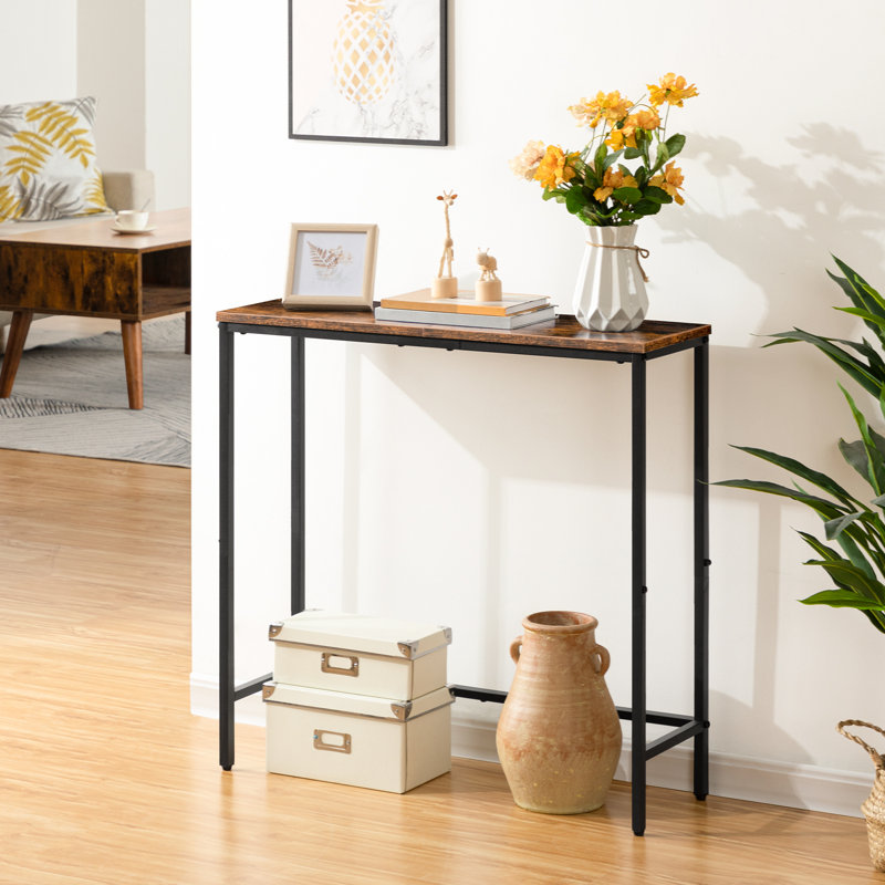 Picard 29.5" Small Console Table Entry Table, Black, Brown
