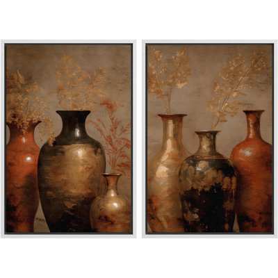 Vase en bronze rustique, nature morte, illustrations d'art moderne, décor nordique