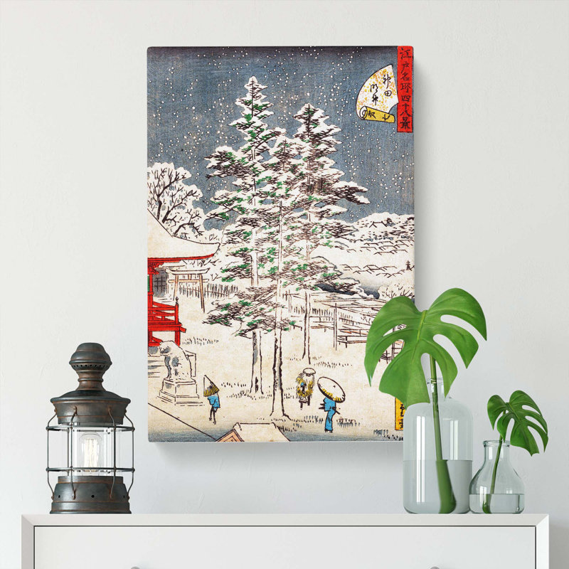 Kanda Temple Snow by Utagawa Hiroshige - Wrapped Canvas, 76cm H x 50cm W x 3cm D