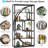 Vintage Gray 5-Tier Etagere Bookshelf With 8 Open Shelves, Perfect For Organizing And Displaying In Modern Interiors.-1620587133