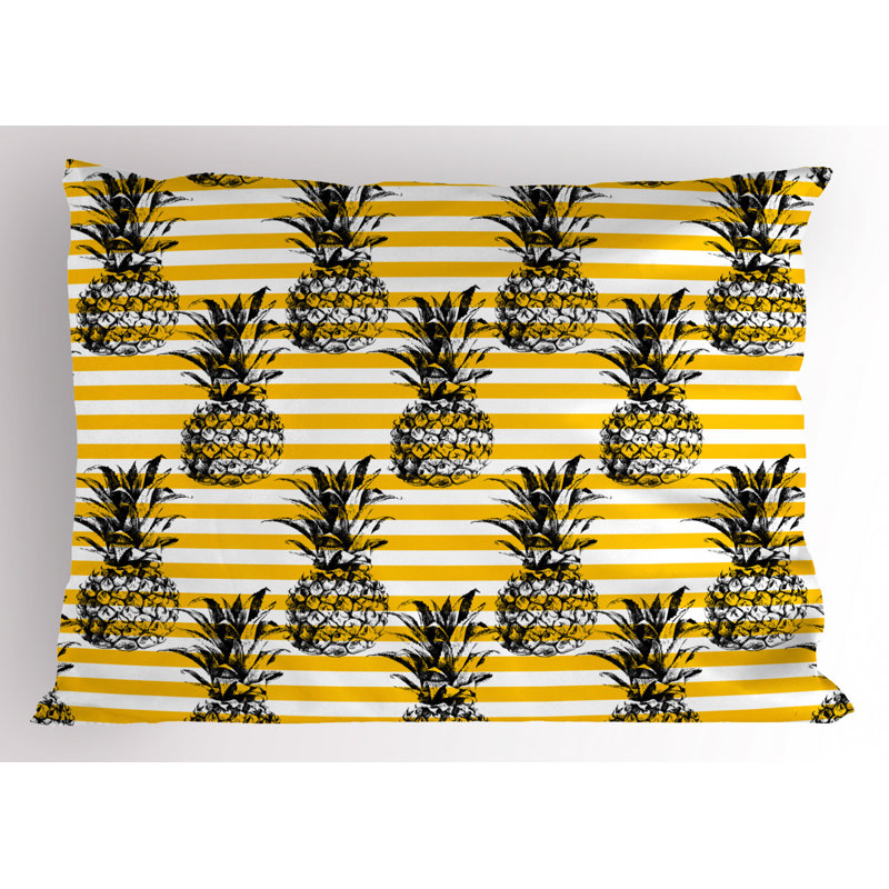 Retro Polyester Striped Sham Set, Queen
