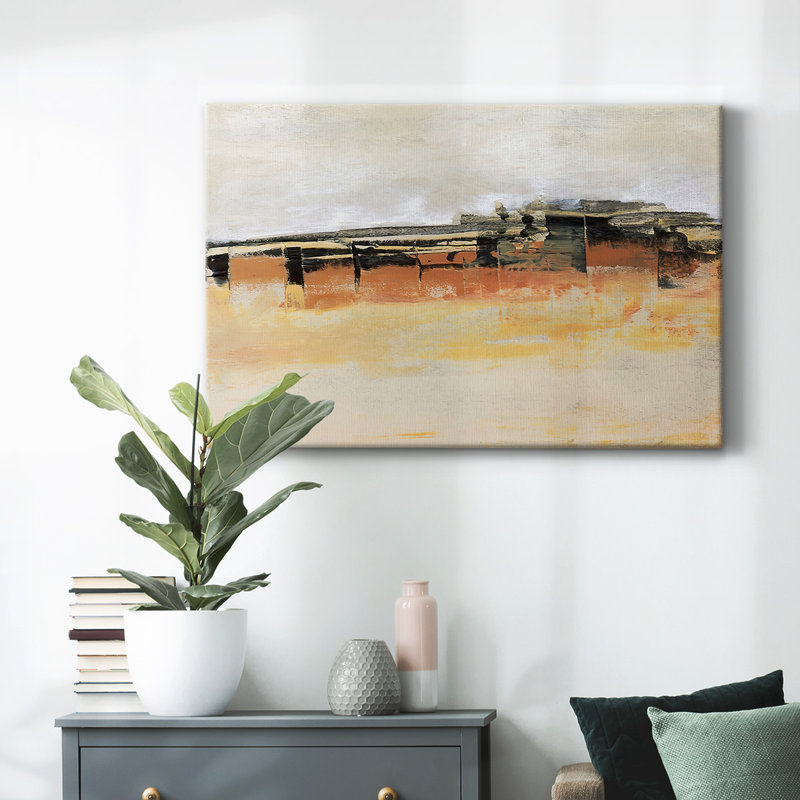 Toile tendue avec châssis Bridges Ochre II, H 18 po x l 27 po