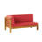 Elegant Oana Outdoor Wooden Sectional Set, Red Cushions