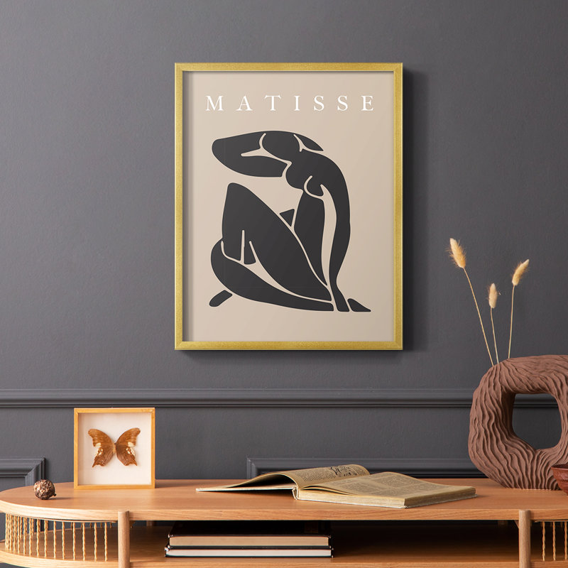 Matisse CCCLXXVIII Framed Print - Solid Wood, 14" H x 11" W, Gold