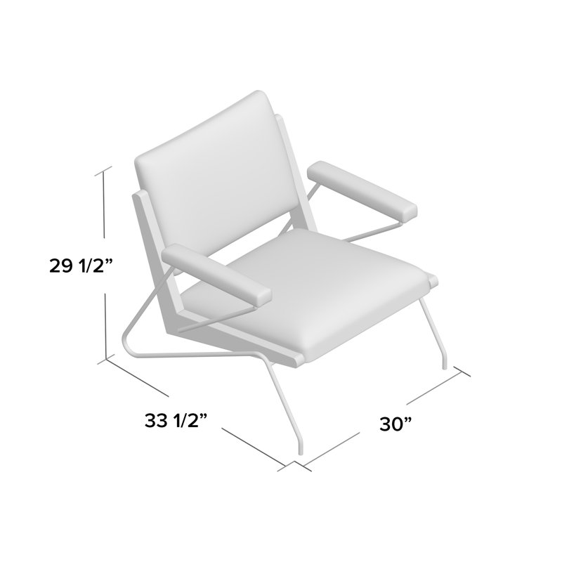 Armchair, White Acrylic Fabric.
