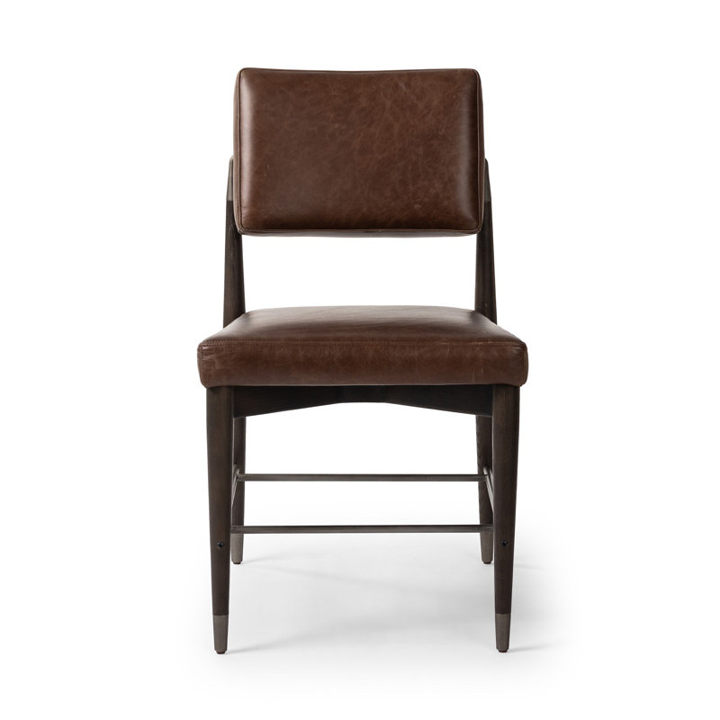 Chaise d'appoint Kasch, Cuir brun Havane