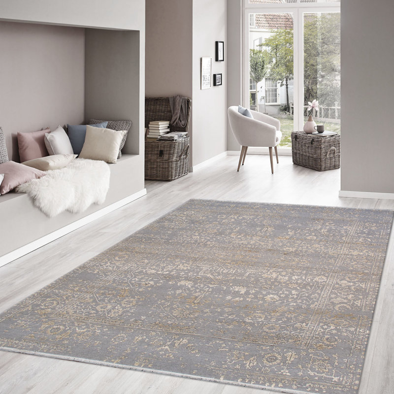 Transitional Grey/Gold Area Rug