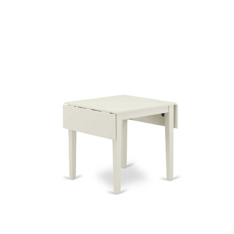 5 Piece Kitchen Table Set contain A Wood Table and 4 Beige Red Polyester Fabric Dinner Chairs with Stylish Back- Linen White Finish