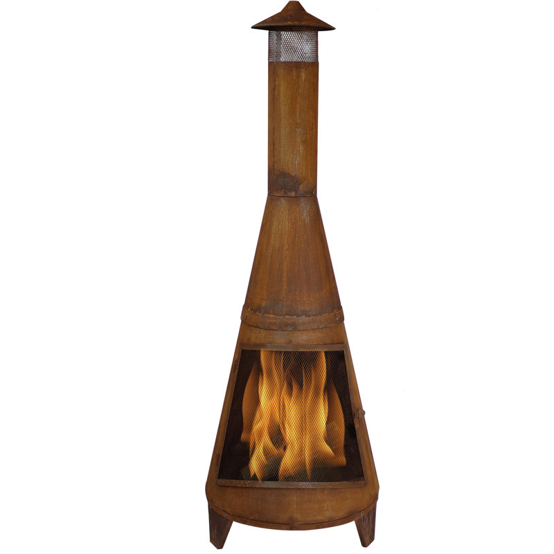 Cheminée d'extérieur au bois en acier H 70 po x l 23,5 po , Rustic Brown