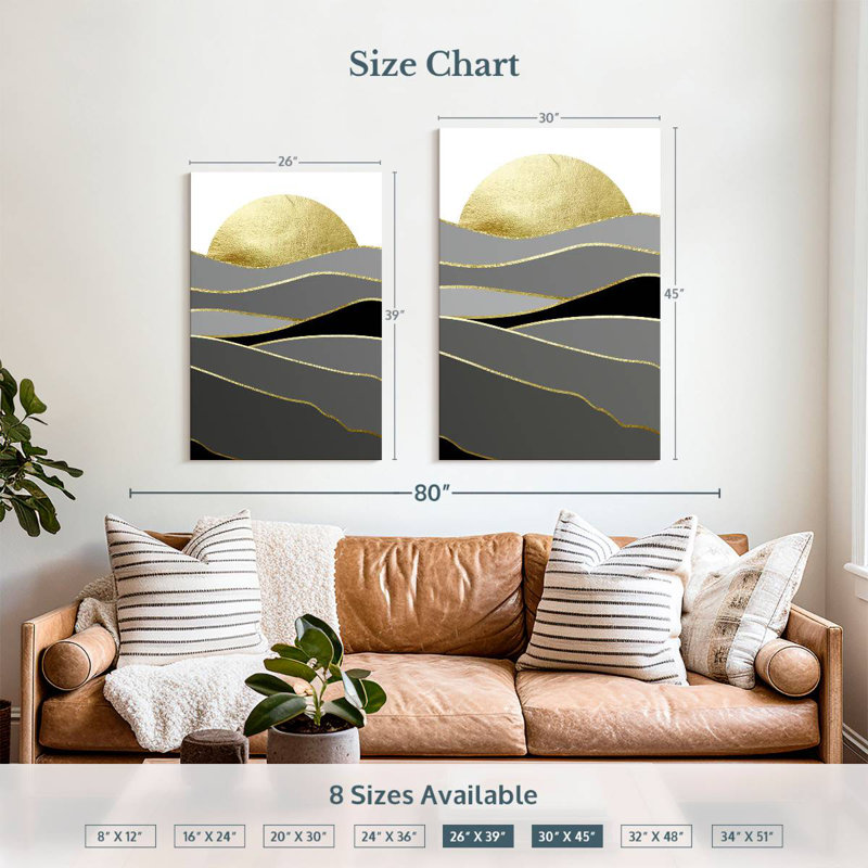 Avery Bohemian Landscape Black Gold II, 39" H x 26" W