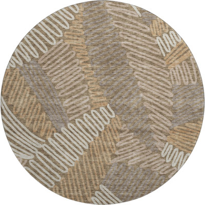 Premium Machine Washable Prisco Brown Rug
