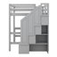 Lit mezzanine double avec bureau en L, tiroirs et armoire, lit mezzanine multifonctionnel pour enfants, adolescents et adultes, sans sommier tapissier requis-390043953