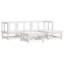  Ensemble de salon de jardin en bois de pin massif blanc, contreplaqué modulaire moyen