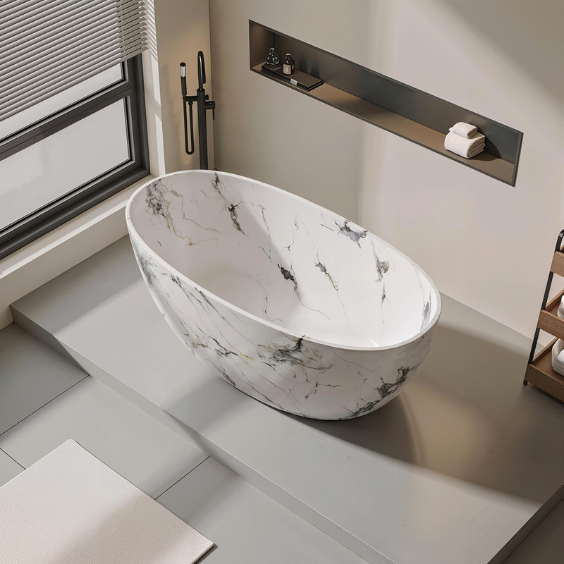 Baignoire autoportante 65 po Marble, White