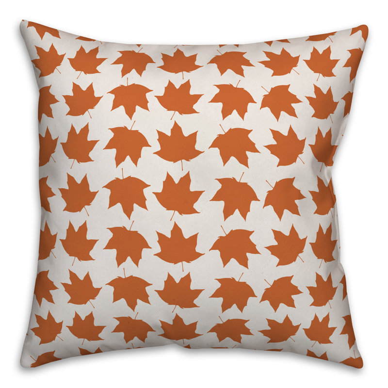  Housse de coussin à motif de feuilles, Blanc, 20 po x 20 po