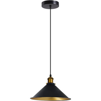 Mini luminaire suspendu industriel avec abat-jour en cône en métal E26
