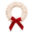 Couronne de laine feutrée à la main avec os de chien avec un arc rouge - 14 po