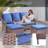 Quirama All-Weather Rattan Outdoor Courtyard High Backrest Sofa With Cushions-1095493003
