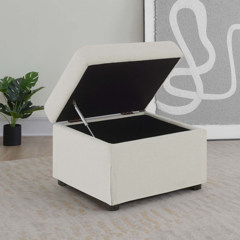 Repose-pieds avec rangement relevable hydraulique Merced Beige