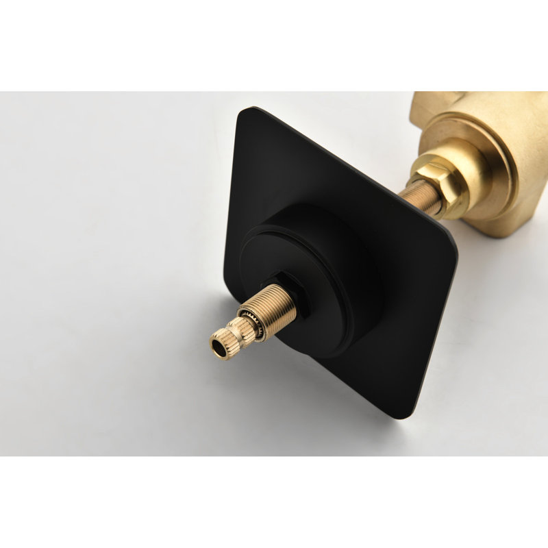 Régulateur de volume de douche - largeur et profondeur de 3,49 po, hauteur 2,2 po, laiton, rouille corrosive, noir mat, poignée réglable en laiton, rouille, X po, 4,18 lb