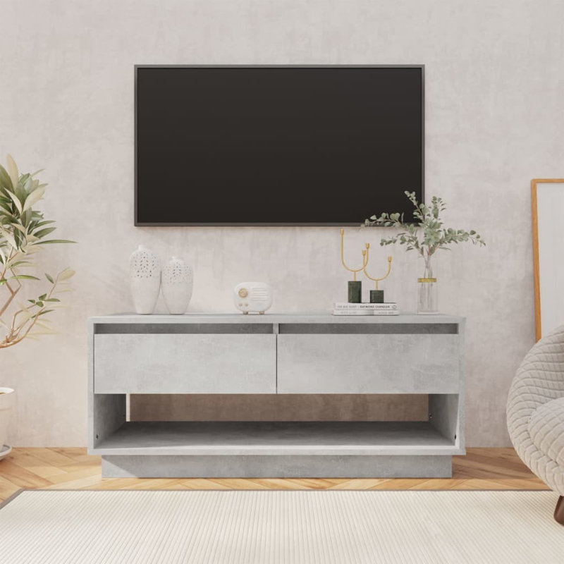 Gerius Unfinished TV Stand, Concrete Grey
