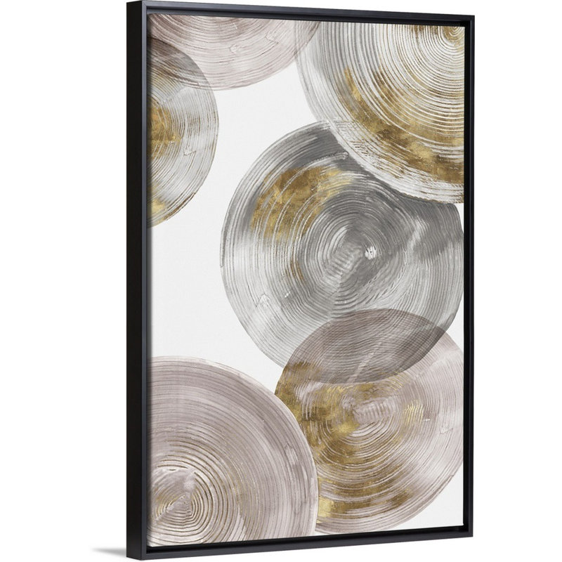 Reproduction d’art sur toile spirales, H 50 po x l 34 po x P 1,75 po, Cadre noir