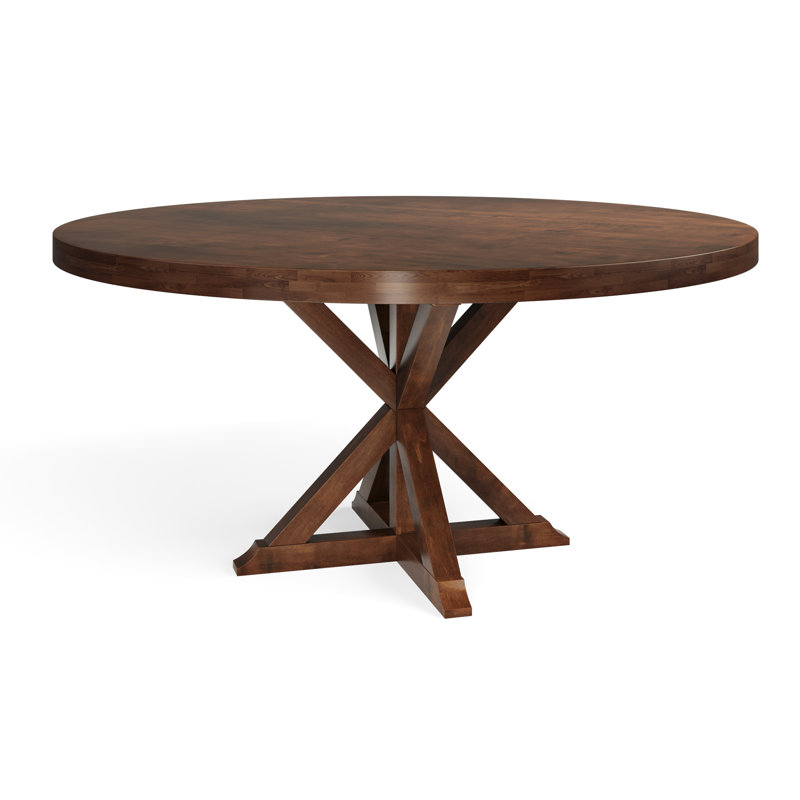 Mashyia Maple Round Solid Wood Dining Table, 48" W x 48" L, Walnut