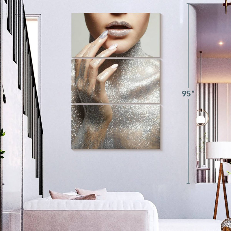 Shuttleworth Silver Glitter Chic, 74" H x 48" W