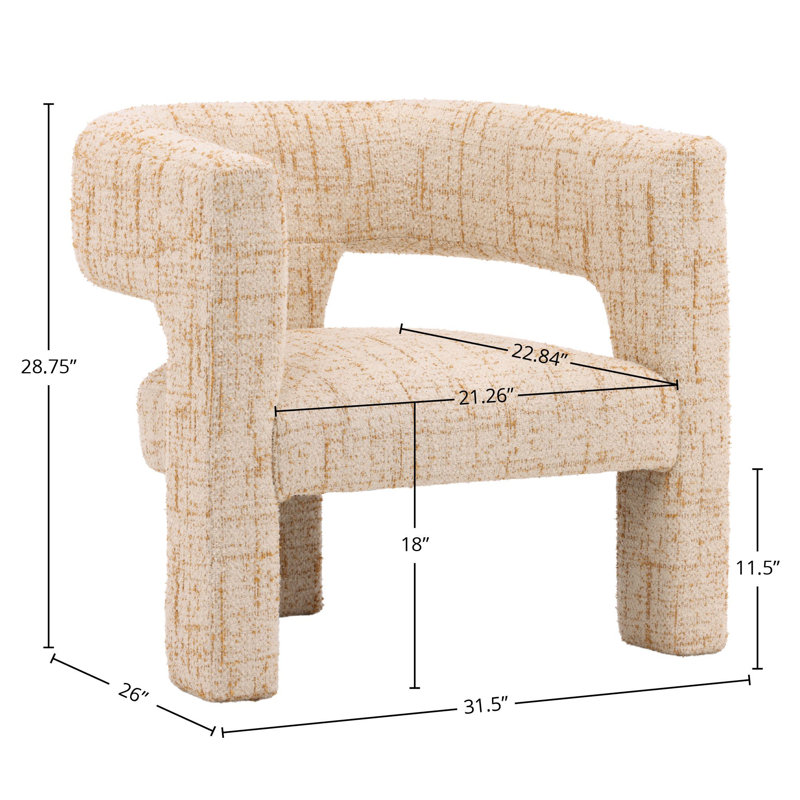 Bowie Upholstered Occasional Chair, Ginger