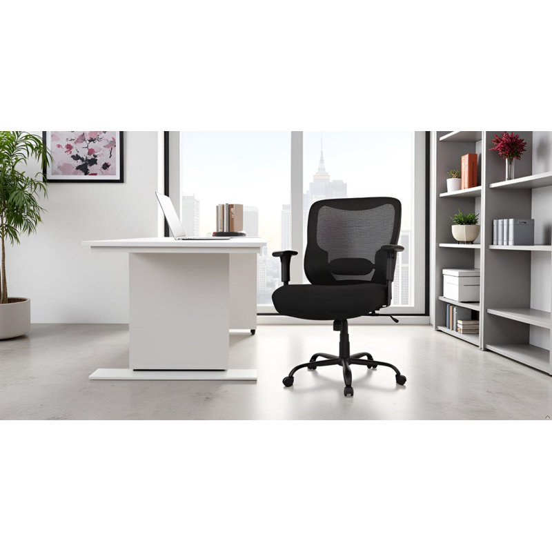Cush Big & Tall Mesh Back Office Chair - 400 lb. Weight Capacity, Commercial Quality, Black