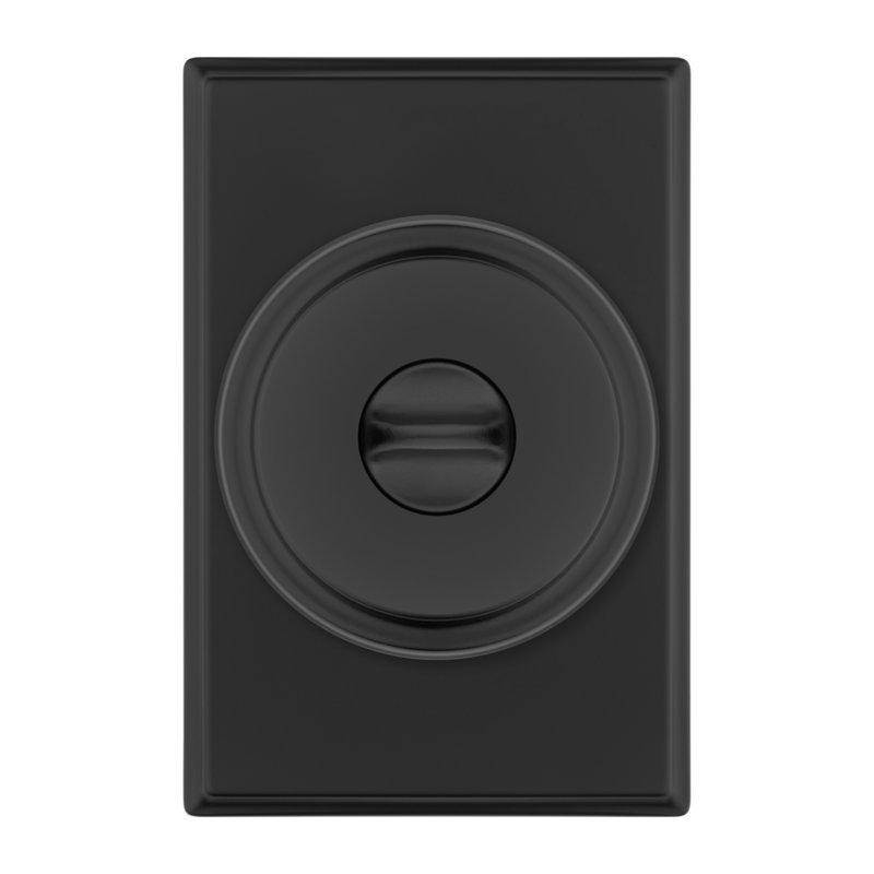 Sora Keyed Entry Knob w/ Rectangular Rose featuring SmartKey Security, Matte Black