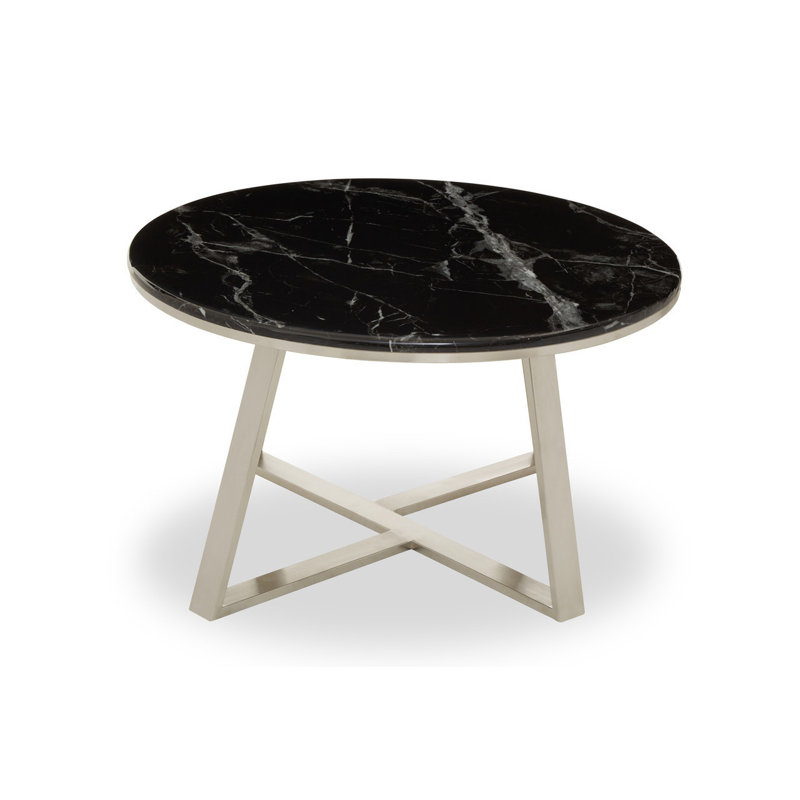 Redding Cross Legs Coffee Table, Silver, Black