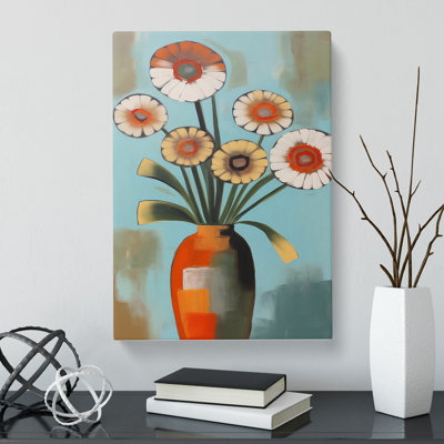 Modern Flowers Mid Century Vol.4 - Wrapped Canvas