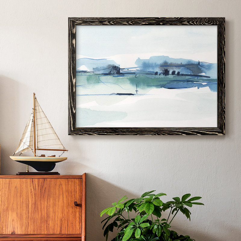 «Ultramarine Vista II», reproduction d'art sur toile simple, Cadre noir, H 26 po x l 38 po x P 1,5 po