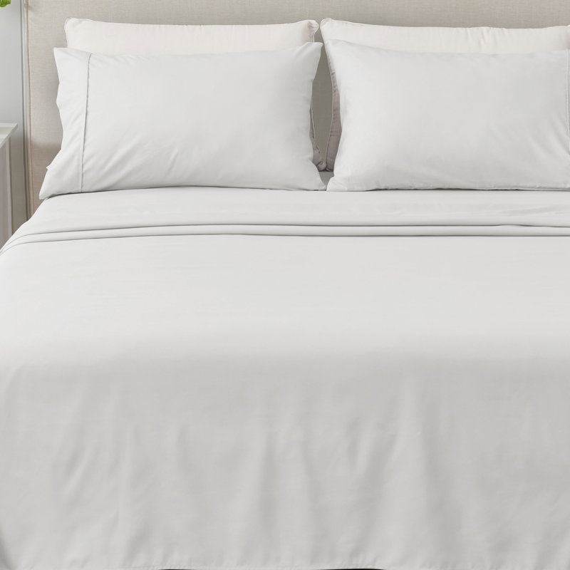Twin White Solid Microfiber Sheet Set