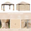12 pi. L 10 pi. D Pavillon de jardin en acier avec filet grillagé-95388237