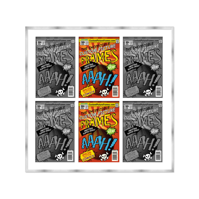 Cadre photo Collage, Argent / blanc, 7,25 po x 10,5 po, 29 po x 26 po