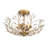 Kaltrina 4-light 18" Brushed Brass Semi Flush Mount with Clear Crystals