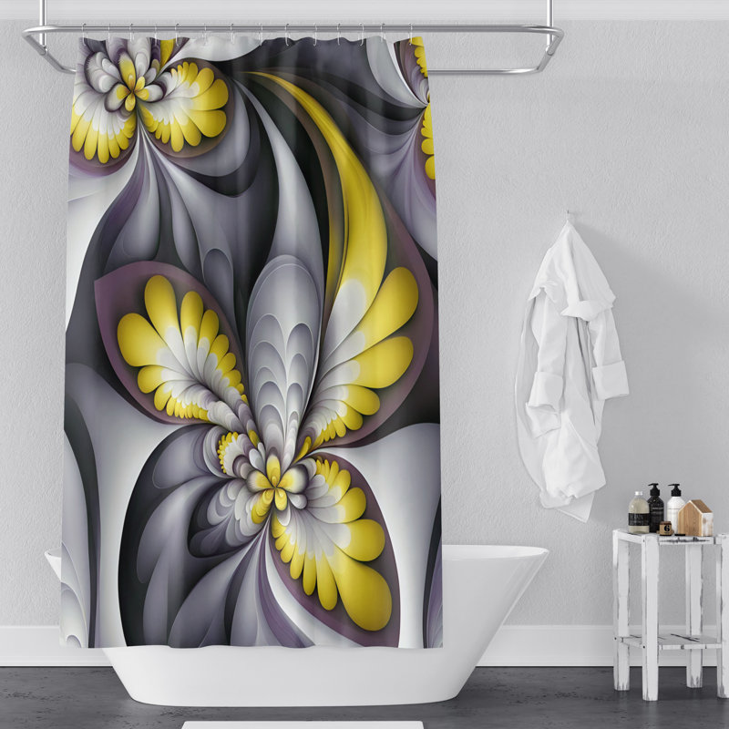 Rideau de douche abstrait, H 93 po x l 70 po