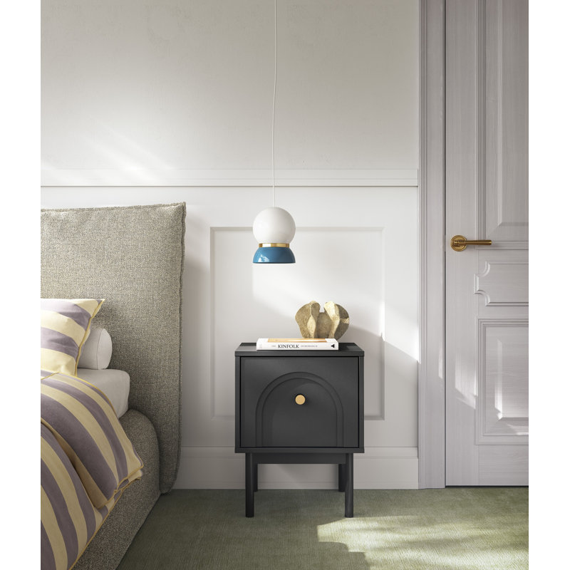 42cm W Bedside Table, Black