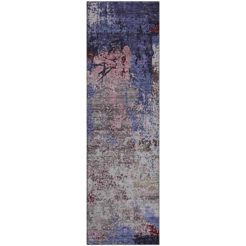 Premium Machine Washable Breault AMF1911 Abstract Rug, Runner 2'3" x 7'6"