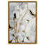 Tige dorée florale, fleurs de coton blanc moderne - peinture sur toile-73061378-73061376