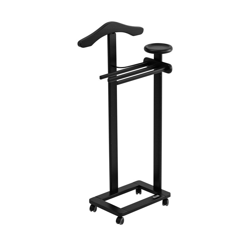 Colombes Solid Wood Freestanding Valet Stand, Black