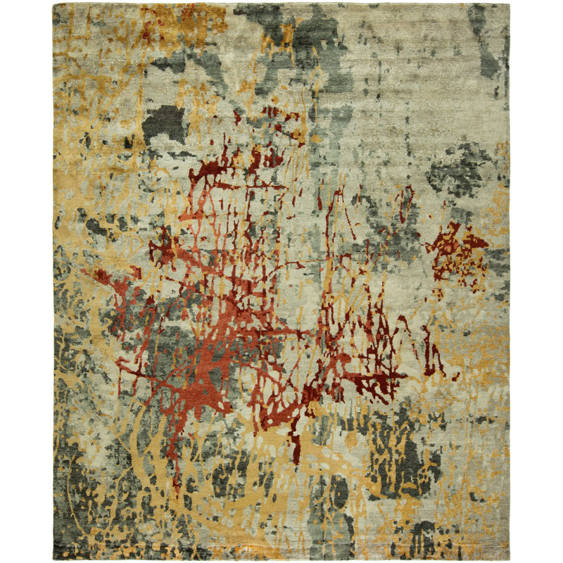Hand Knotted Area Rug, Rectangle 3' x 5'