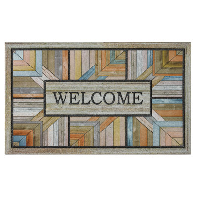 Olmead Welcome Recycled Rubber Door Mat