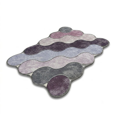 Amethyst Wave Purple Grey Lilac Bathmat