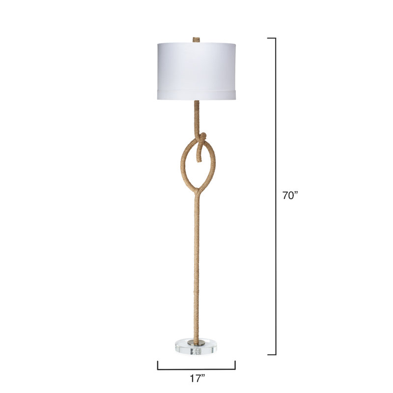 Jamie Young Coastal Knot 58.5'' Natural Floor Lamp with White Linen Shade
