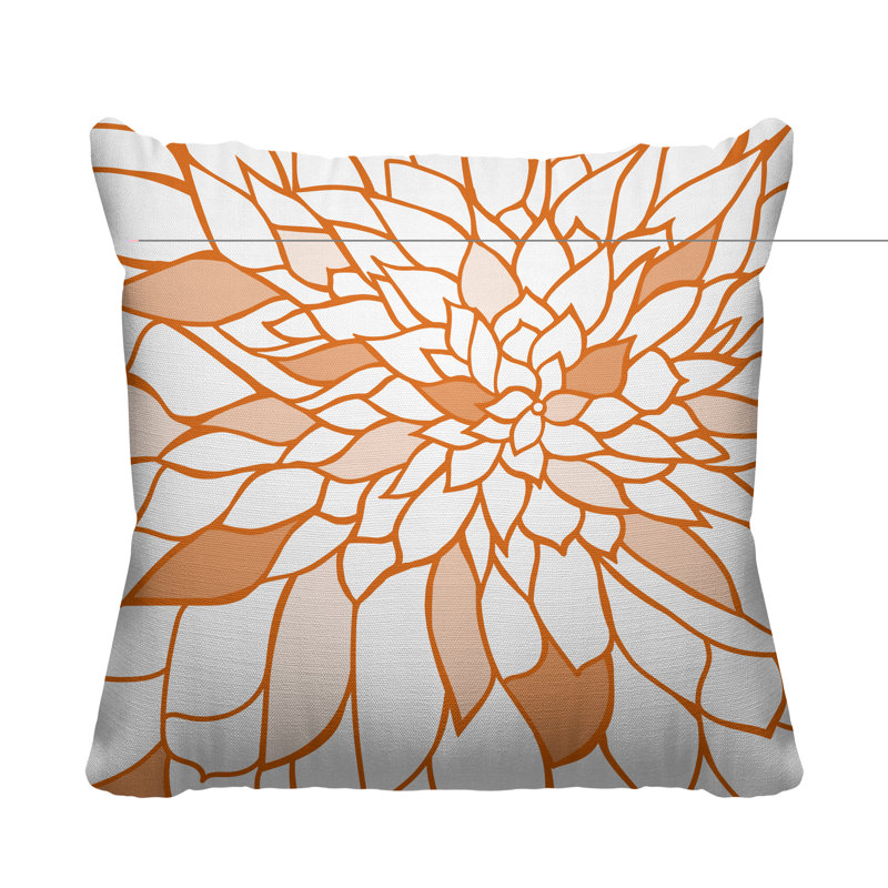 Coussin Romi, 15 po x 15 po, Orange